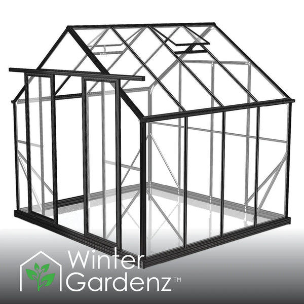 Winter Gardenz 10ft x 8ft polycarbonate greenhouse with black aluminium frame