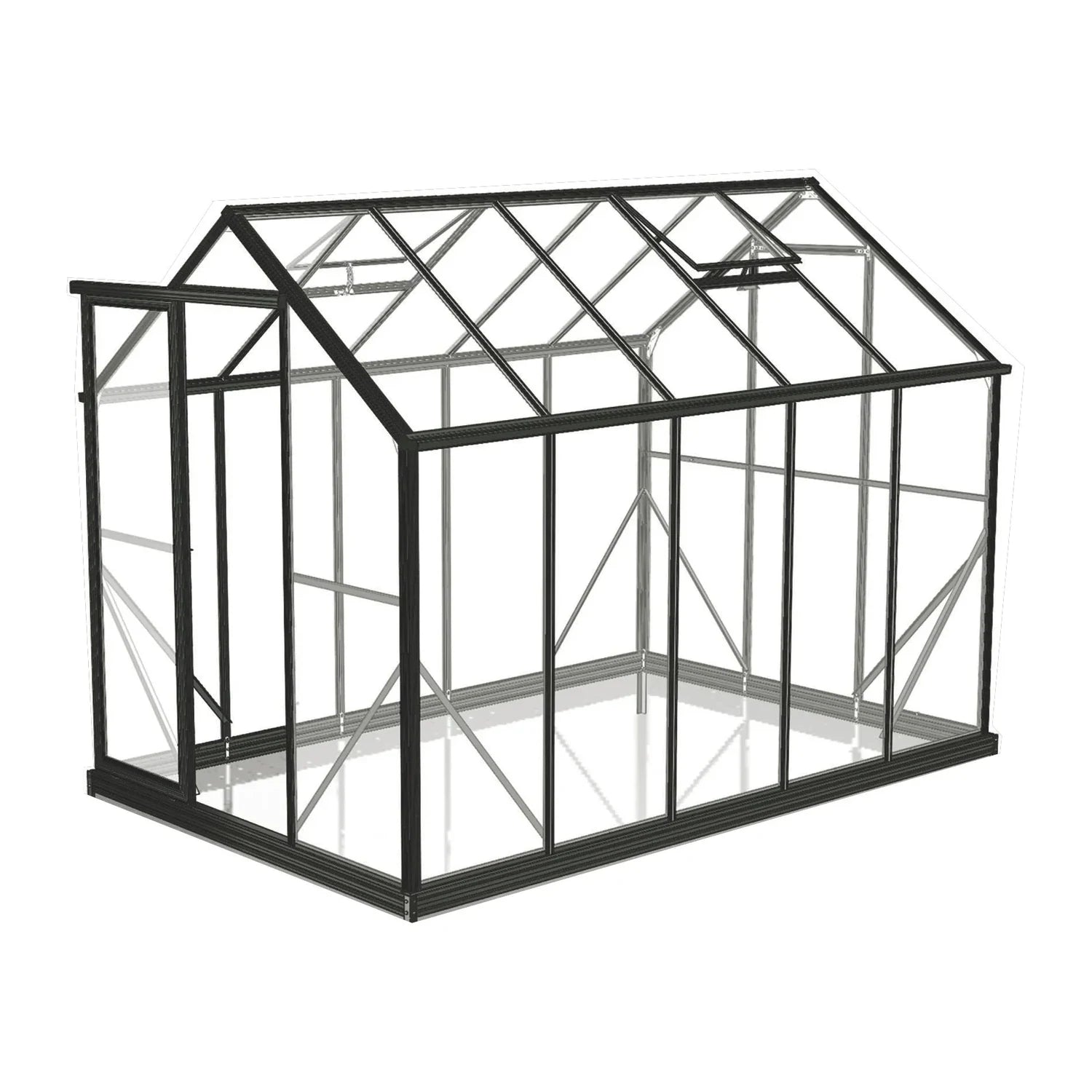 Winter Gardenz 6ft x 10ft polycarbonate greenhouse with black aluminium frame