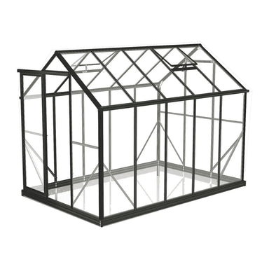 Winter Gardenz 6ft x 10ft polycarbonate greenhouse with black aluminium frame