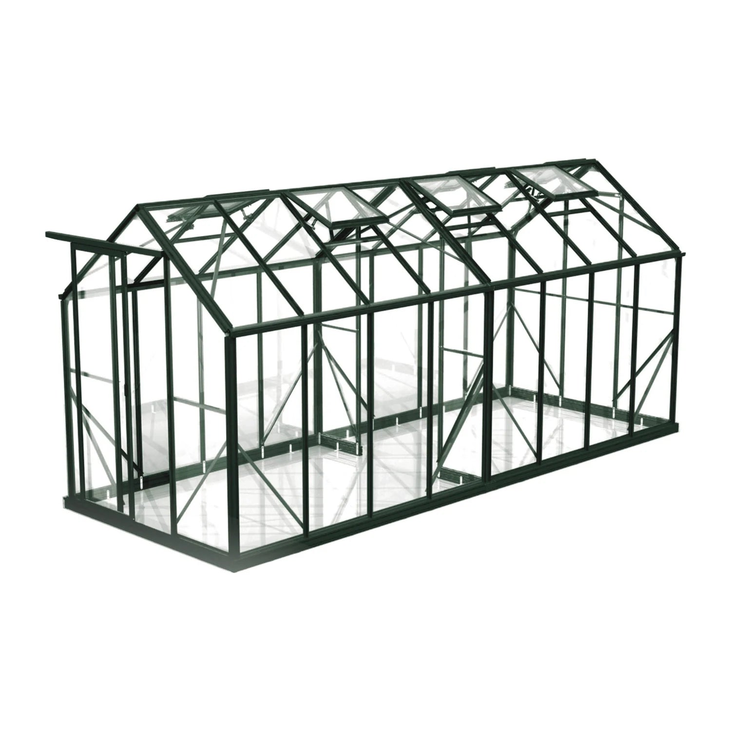 Winter Gardenz 6ft x 16ft polycarbonate greenhouse with black aluminium frame