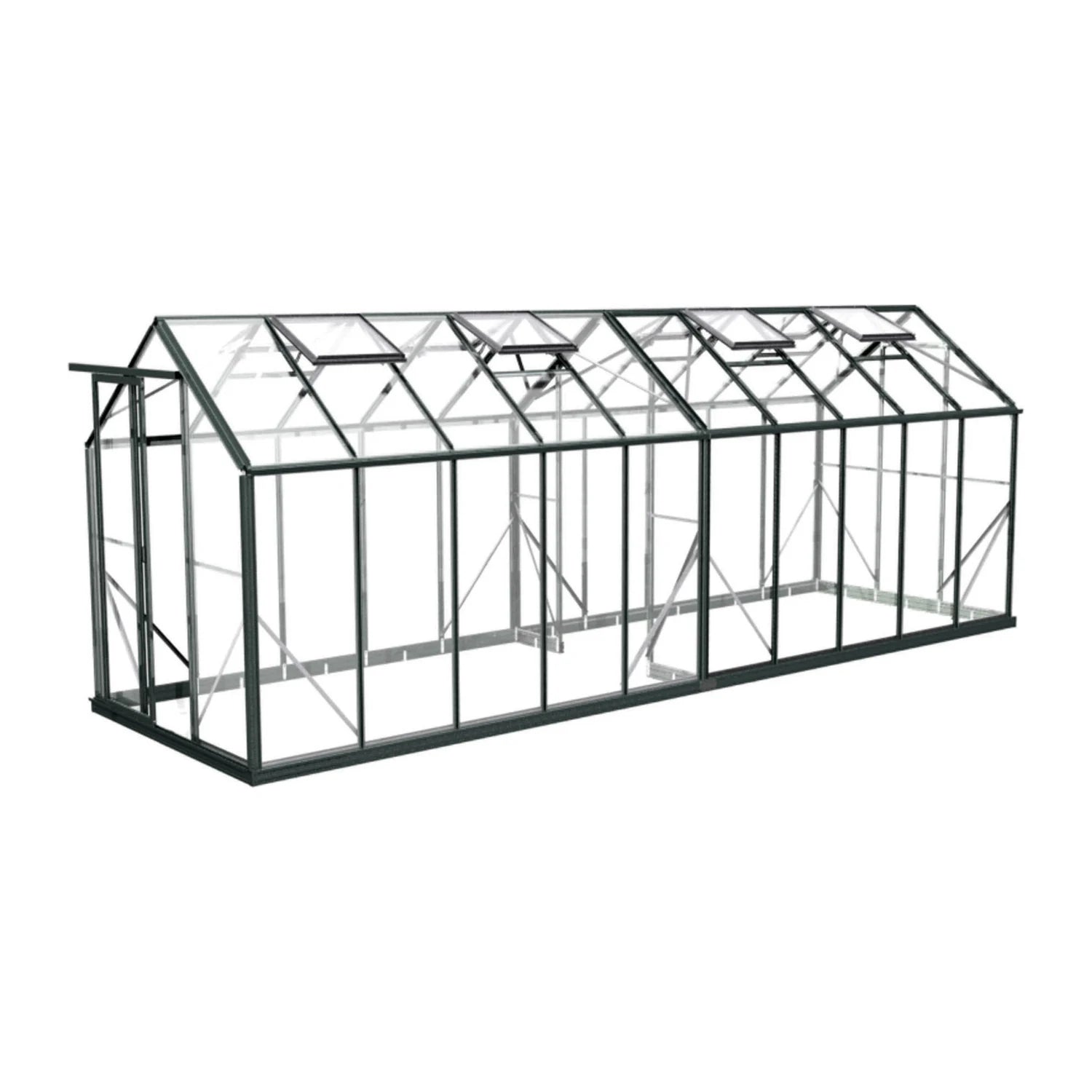Winter Gardenz 6ft x 20ft polycarbonate greenhouse with black aluminium frame