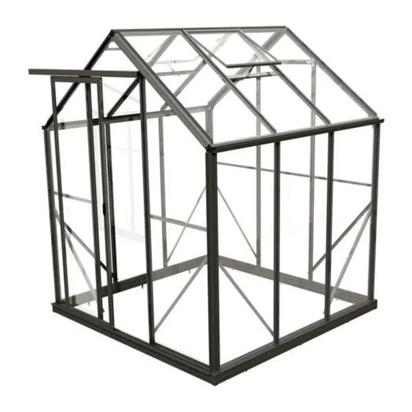 Winter Gardenz 6ft x 6ft polycarbonate greenhouse with black aluminium frame