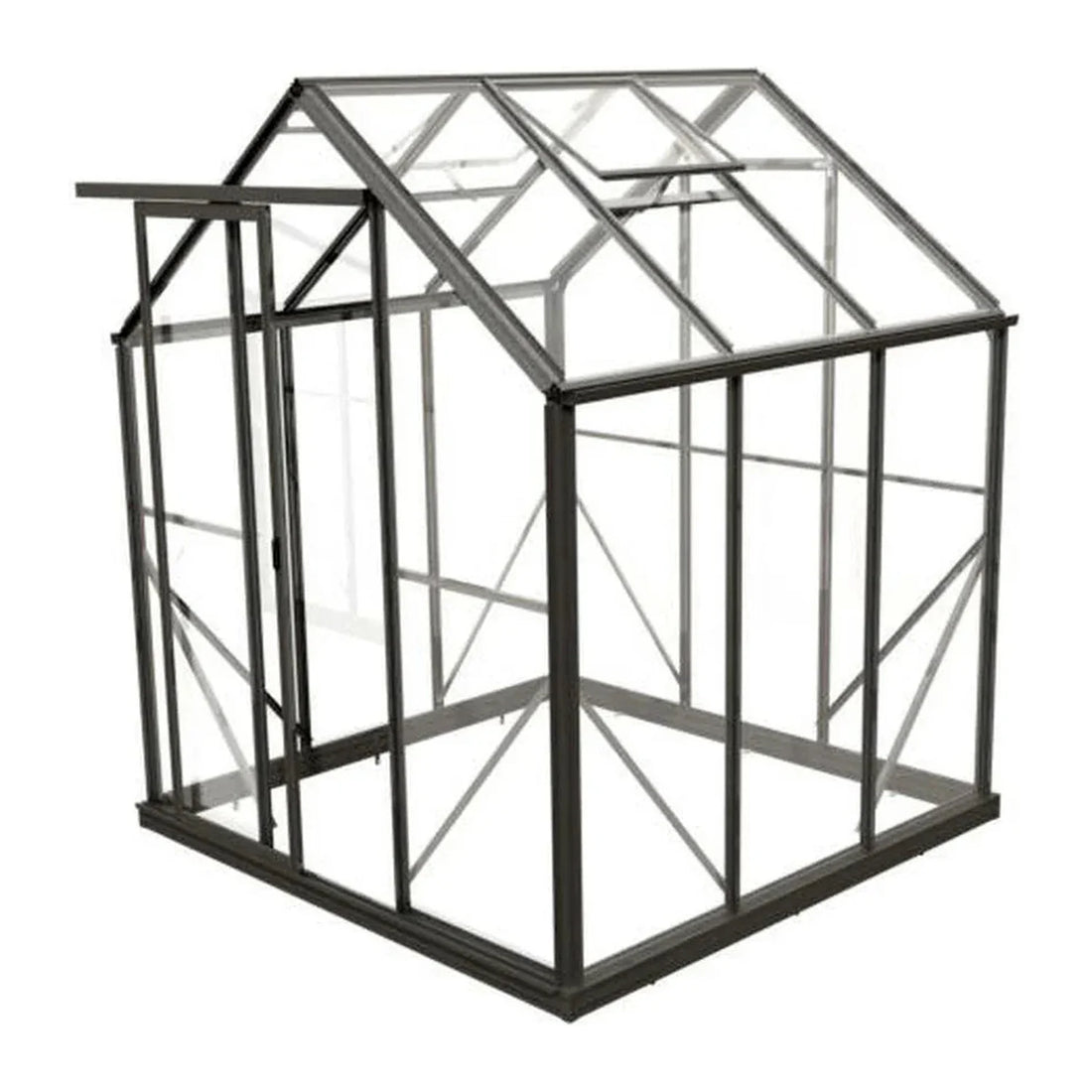Winter Gardenz 6ft x 6ft polycarbonate greenhouse with black aluminium frame