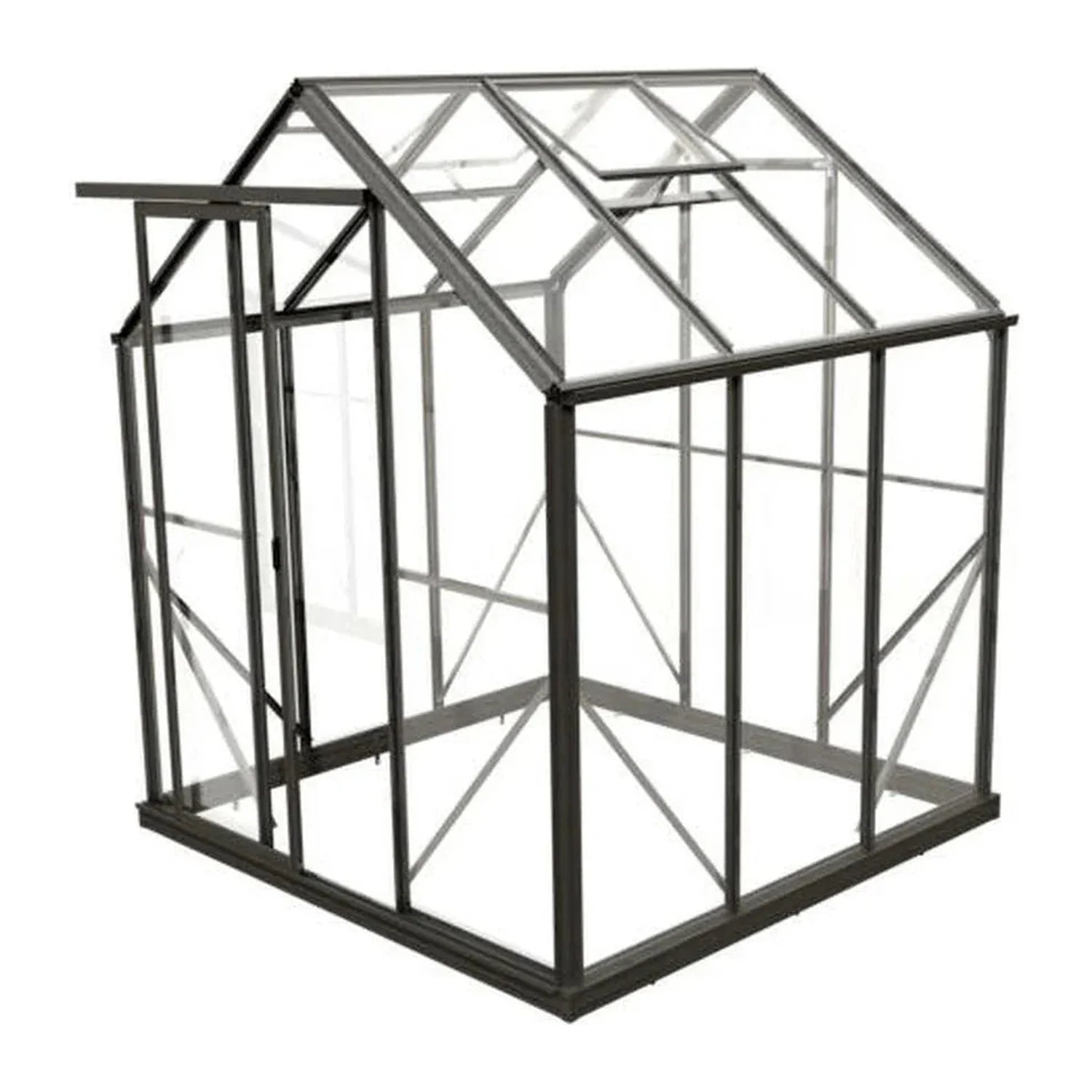 Winter Gardenz 6ft x 6ft polycarbonate greenhouse with black aluminium frame