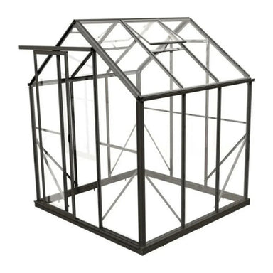Winter Gardenz 6ft x 6ft polycarbonate greenhouse with black aluminium frame