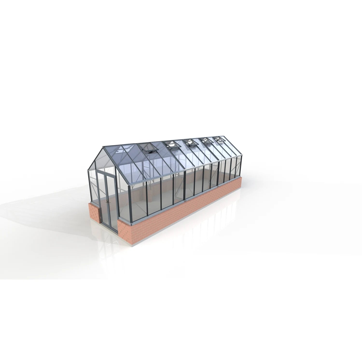 Winter Gardenz Elite 8ft x 24ft toughened glass greenhouse with black aluminium frame and autovents